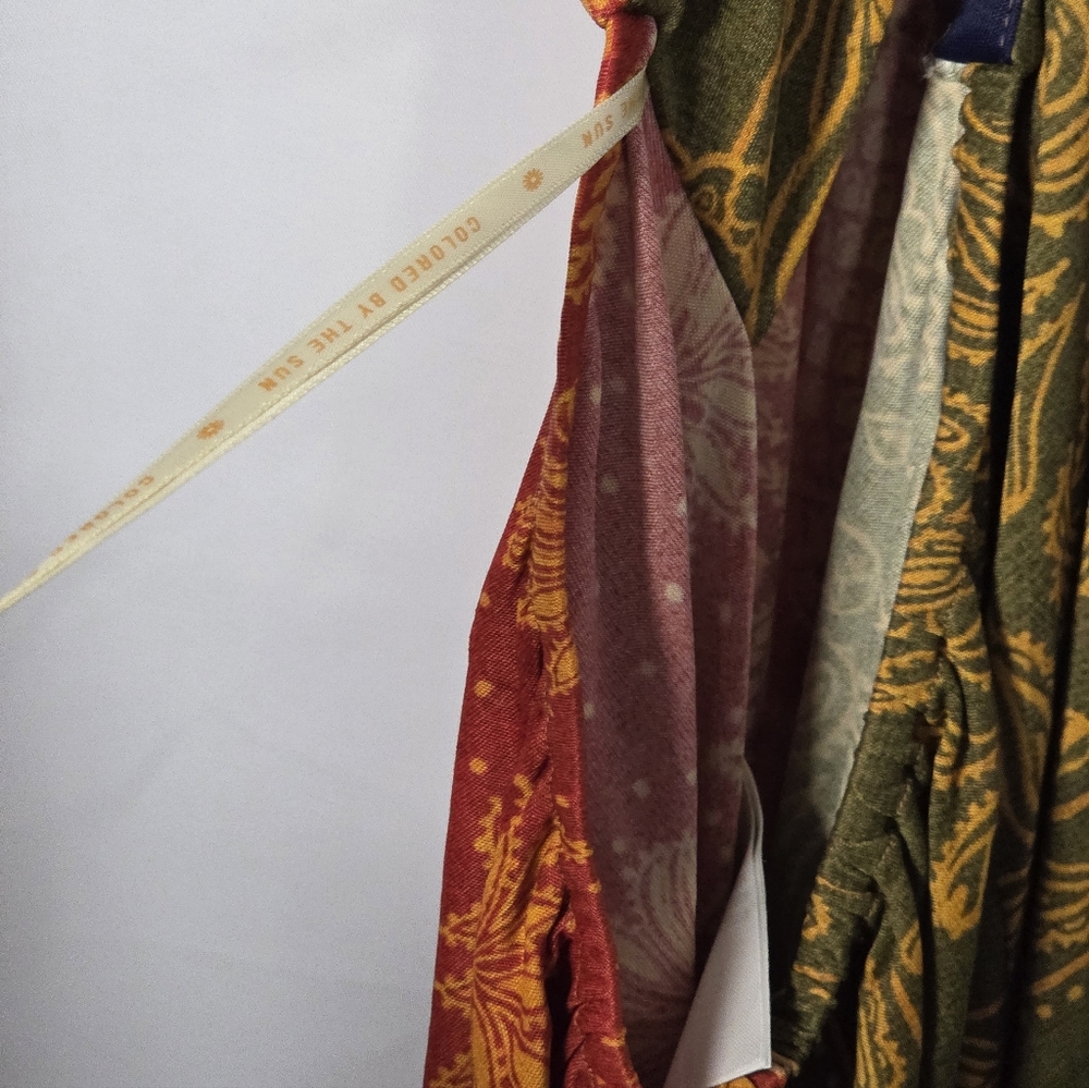NWT FARM Rio Bandana Dream Multicolor Cut Out Maxi Dress Long Sleeve L $265 - Picture 9 of 12